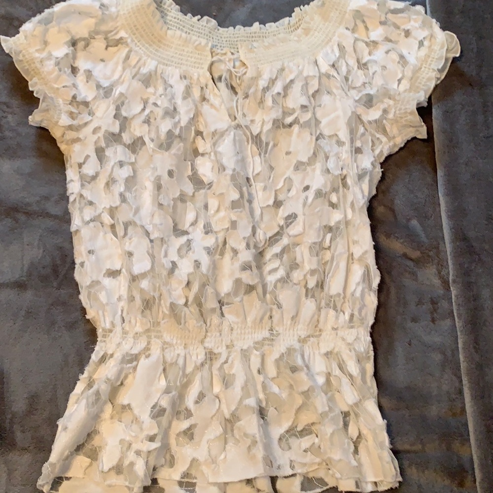 Babydoll Sheer White Top